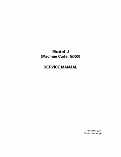 Ricoh 3800cb Ricoh 3800cb (model j machine code 060) Service Manual